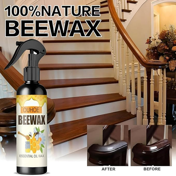 Beeswax Furniture Polish Spray Wood Shine 120 ml Natural BeeWax Spray Brown Wooden Furniture Cleaner (Brown)